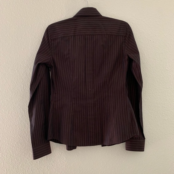 Dolce & Gabbana brown pinstripe fitted button down - Picture 5 of 5